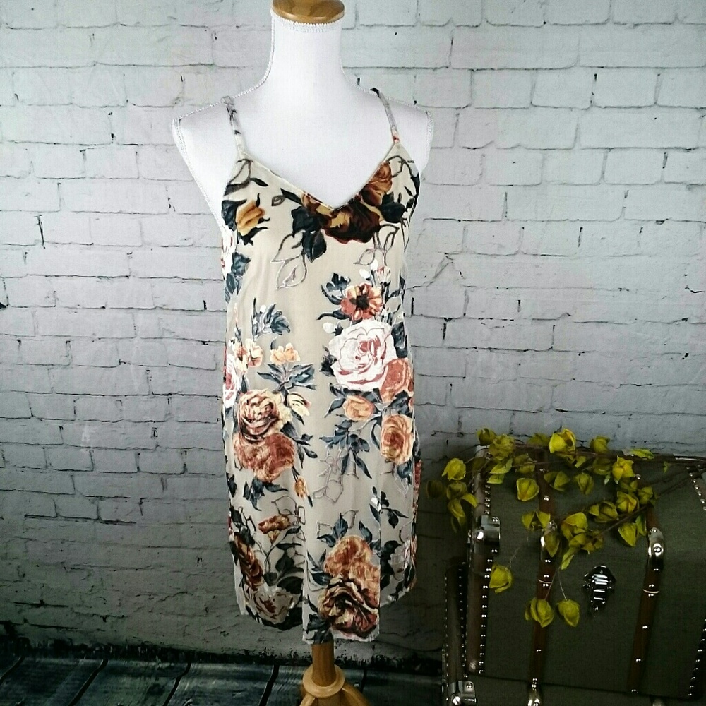 Japna burnout velvet floral slip dress